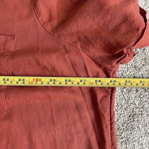 Old Navy XXL Linen Blend Button Front Casual Shirt Dress Pockets Rust 2XL - Picture 9 of 13